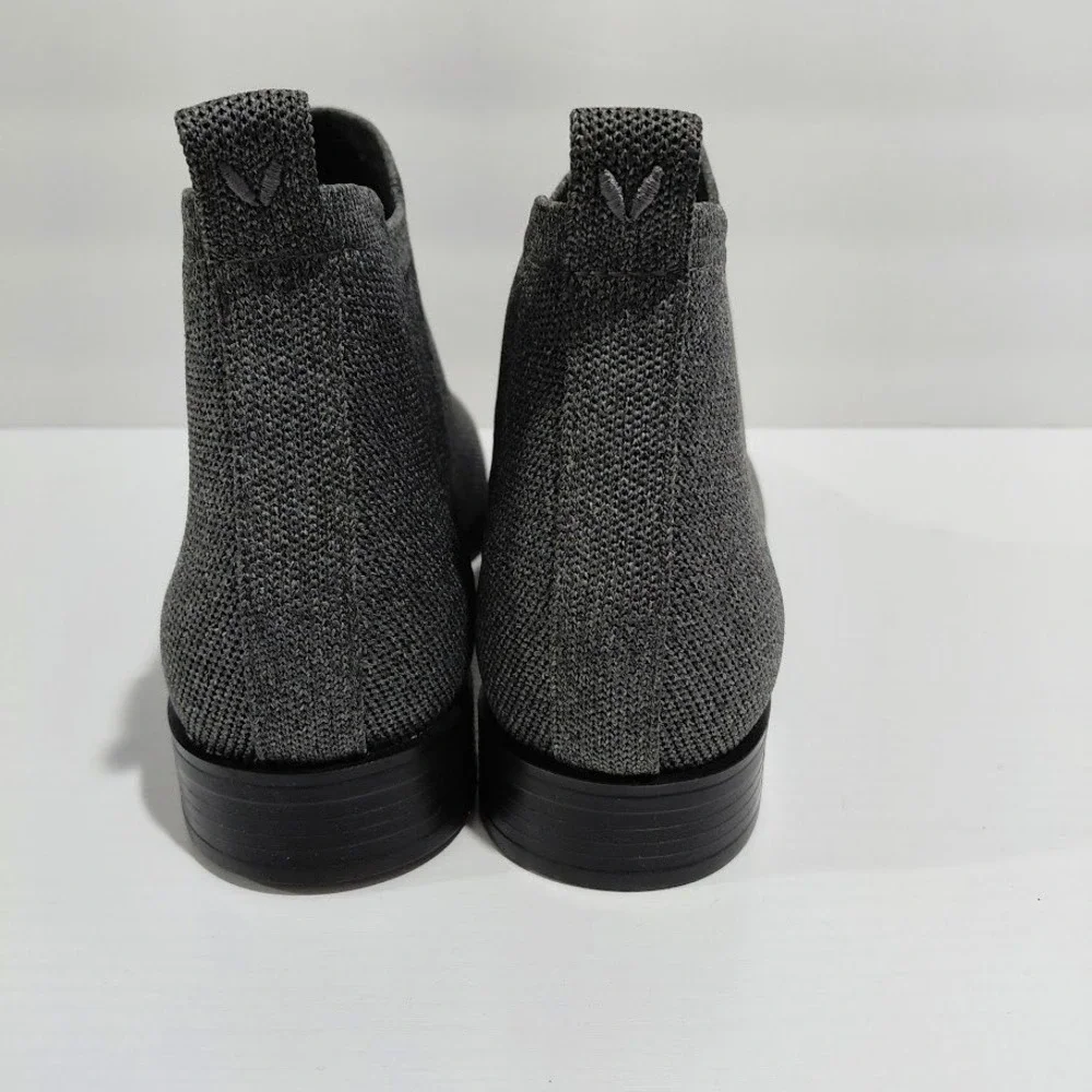 Vivaia Grey Knit Square Toe Chelsea Ankle Boot Women 39 Sustainable Eco Friendly